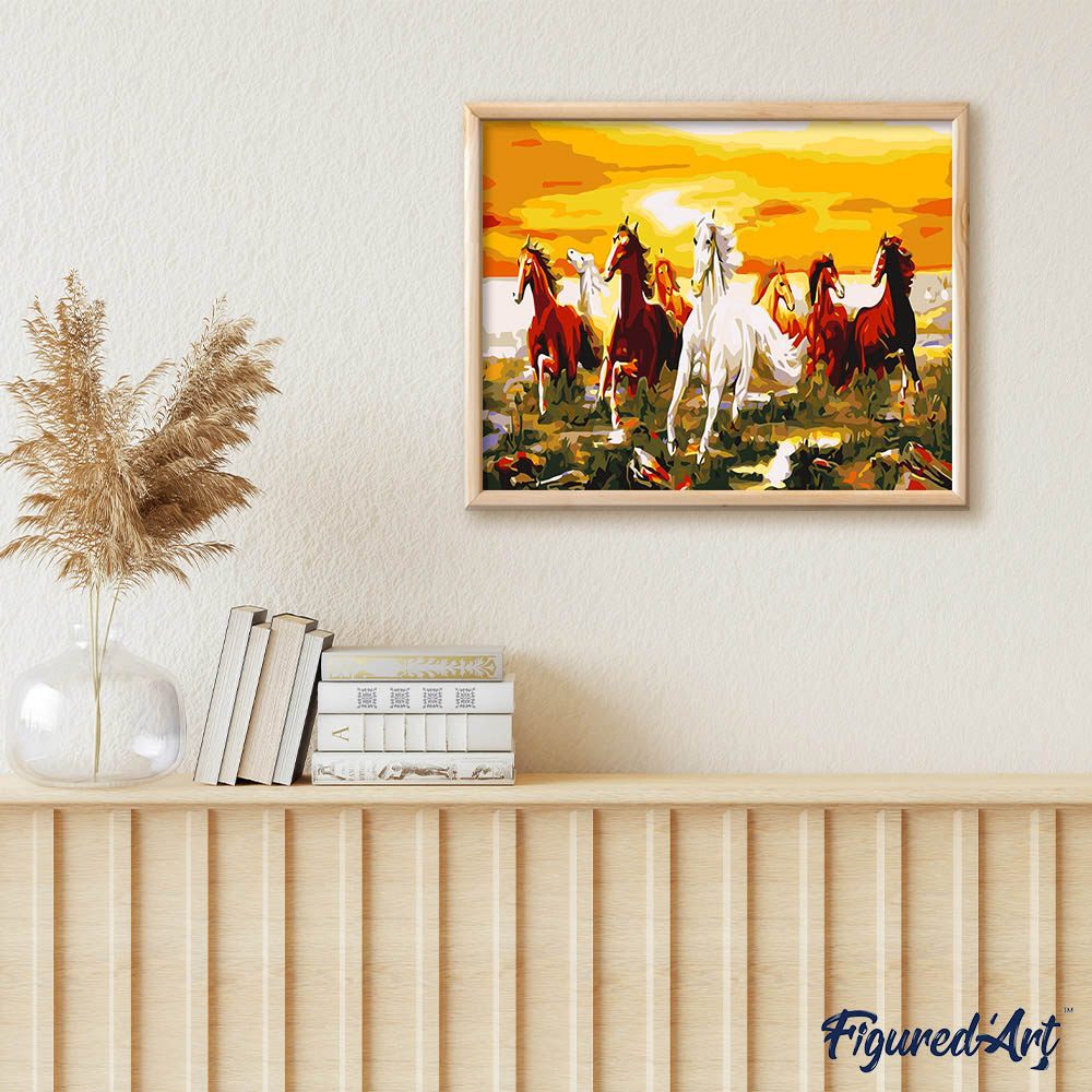 paint by numbers | Eight Horses | animals horses intermediate | FiguredArt