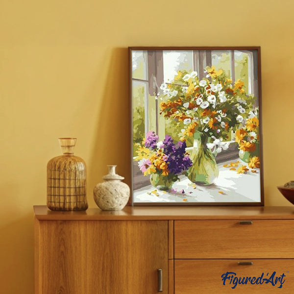 paint by numbers | Flowers in the Kitchen | flowers intermediate | FiguredArt