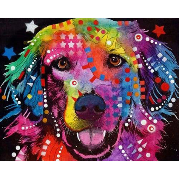 paint by numbers | Colorful Labrador | advanced animals Pop Art | FiguredArt