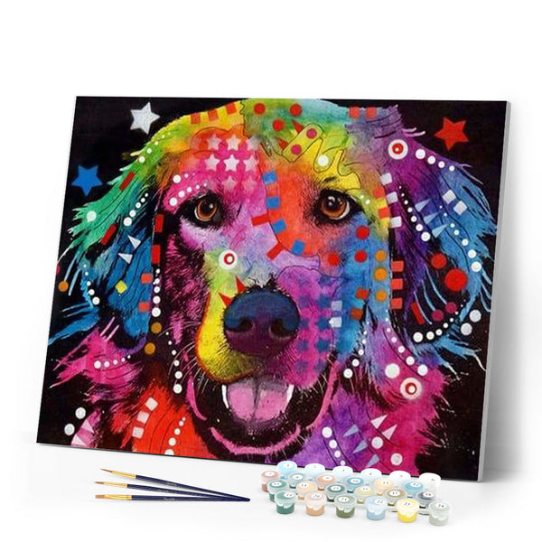 paint by numbers | Colorful Labrador | advanced animals Pop Art | FiguredArt