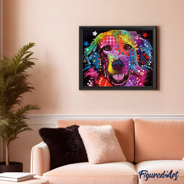 paint by numbers | Colorful Labrador | advanced animals Pop Art | FiguredArt