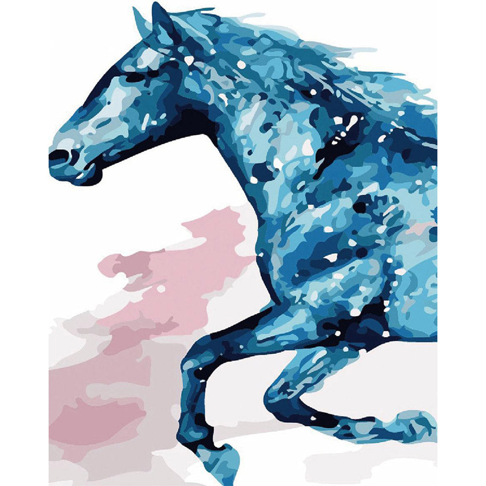 【YOURNUS】Blue Cat Printing Half Sleeve Paint by numbers - Blue Horse – Figured'Art