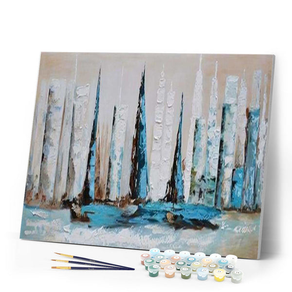 paint by numbers | Hong Kong Seaside | cities intermediate | FiguredArt