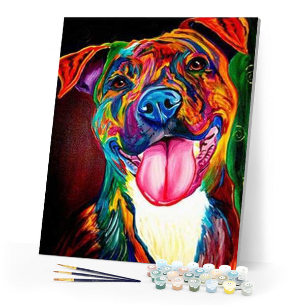 paint by numbers | Happy Dog | advanced animals dogs | FiguredArt