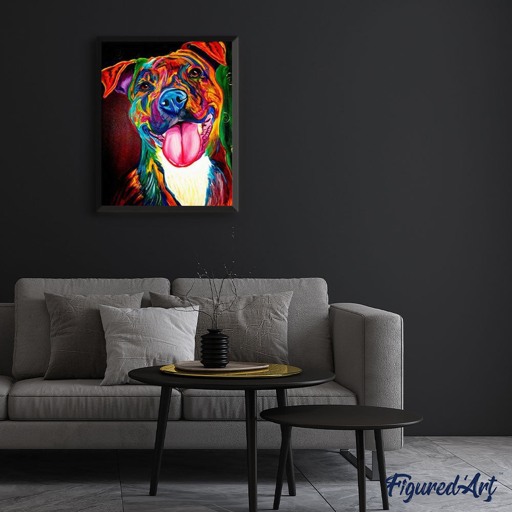 paint by numbers | Happy Dog | advanced animals dogs | FiguredArt