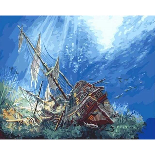 paint by numbers | Wreck | intermediate ships and boats | FiguredArt