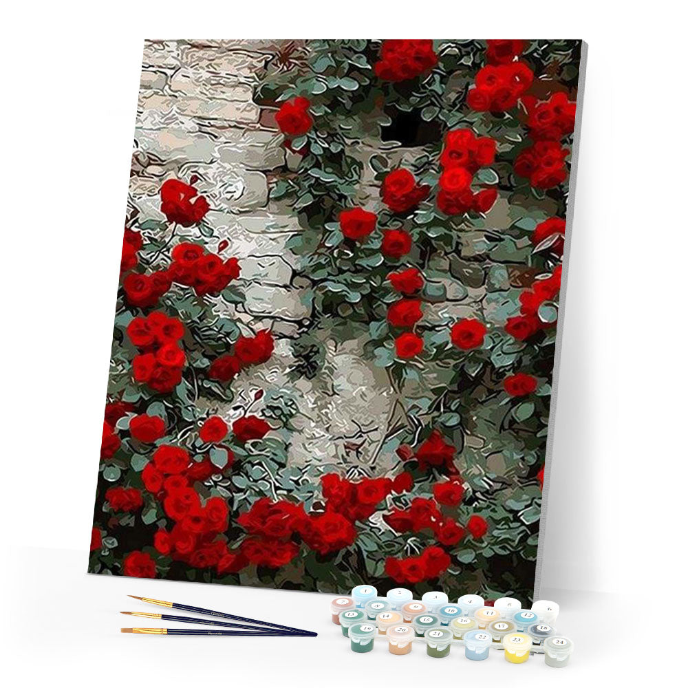 paint by numbers | Red Roses | flowers intermediate | FiguredArt