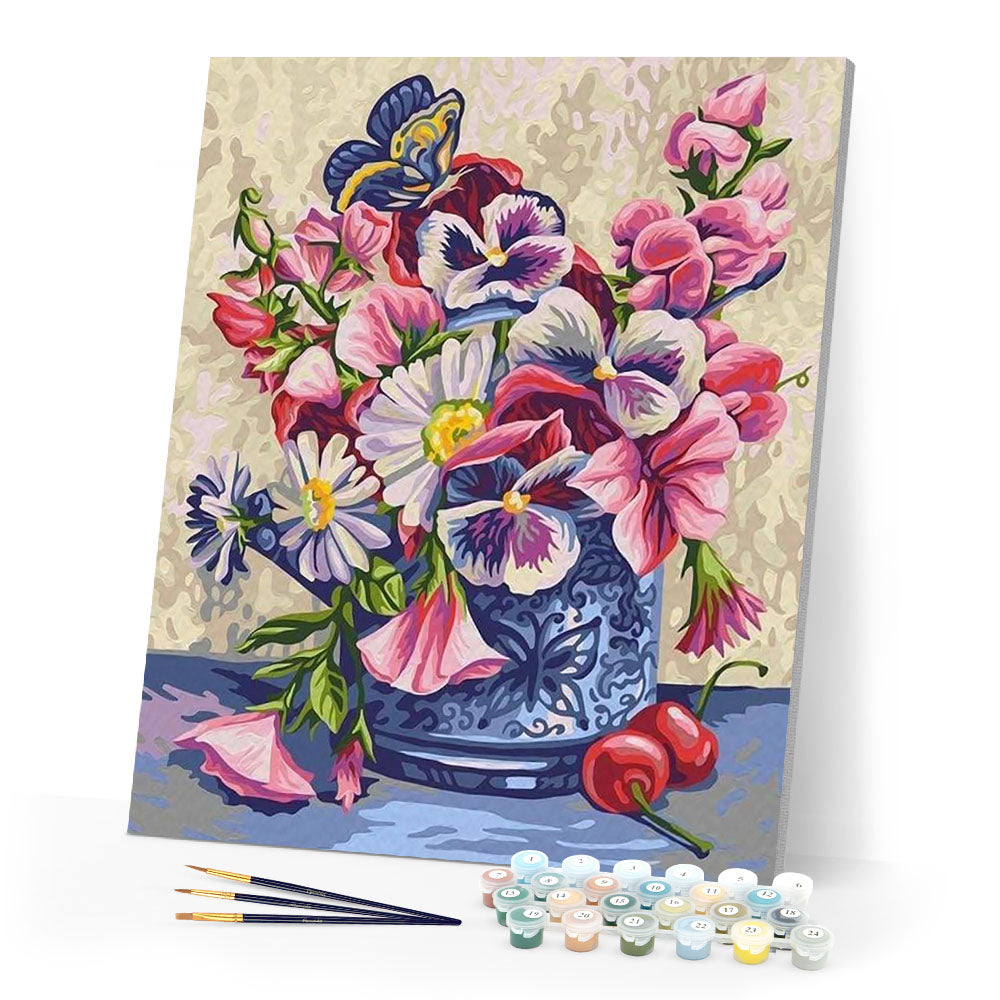 paint by numbers | Flowers with Cherries | flowers intermediate | FiguredArt