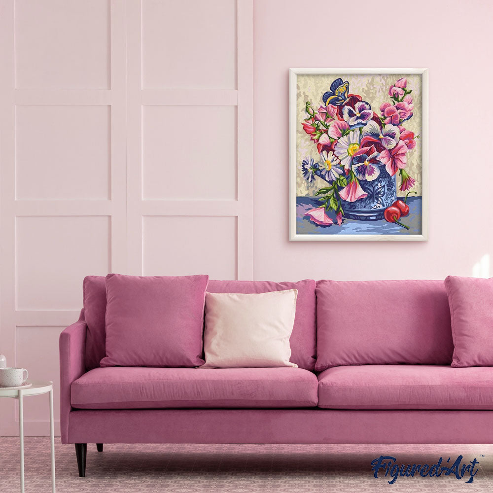 paint by numbers | Flowers with Cherries | flowers intermediate | FiguredArt