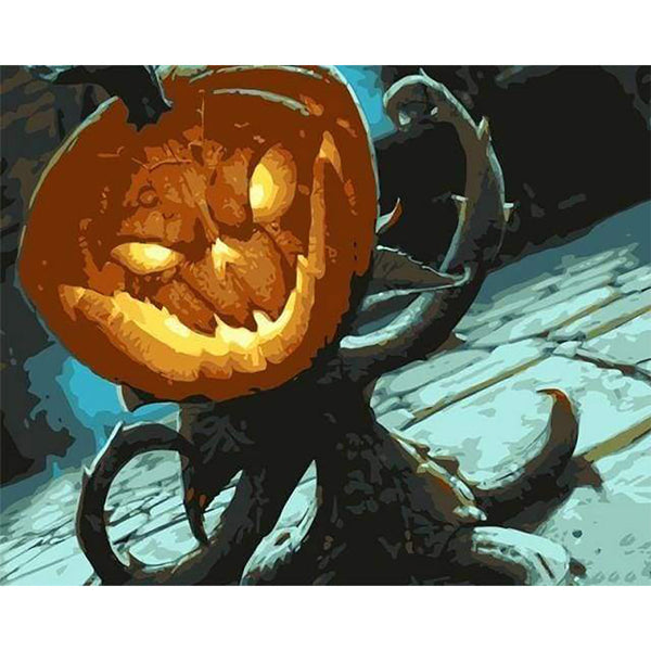 paint by numbers | Scary Pumpkins Halloween | easy kids | FiguredArt