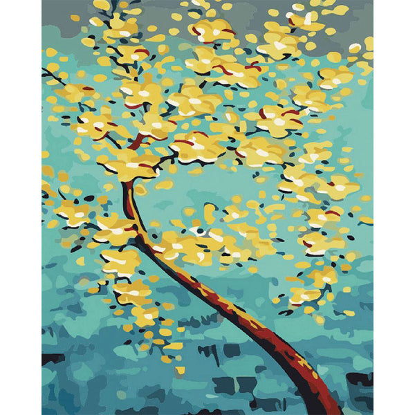 paint by numbers | Gold Money Tree | intermediate trees | FiguredArt