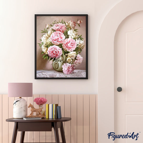 paint by numbers | Pink and White Flowers | flowers intermediate | FiguredArt