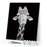 paint by numbers | Giraffe Black And White Portrait | advanced animals giraffes | FiguredArt