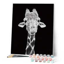 Load image into Gallery viewer, paint by numbers | Giraffe Black And White Portrait | advanced animals giraffes | FiguredArt
