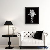 paint by numbers | Giraffe Black And White Portrait | advanced animals giraffes | FiguredArt