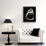 paint by numbers | Shark Black And White | advanced animals fish | FiguredArt