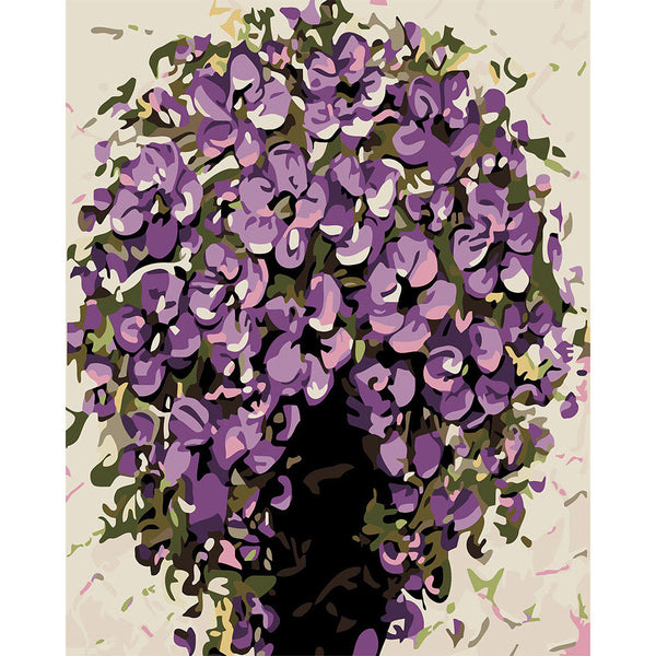 paint by numbers | Purple Flowers in Vase | flowers intermediate | FiguredArt