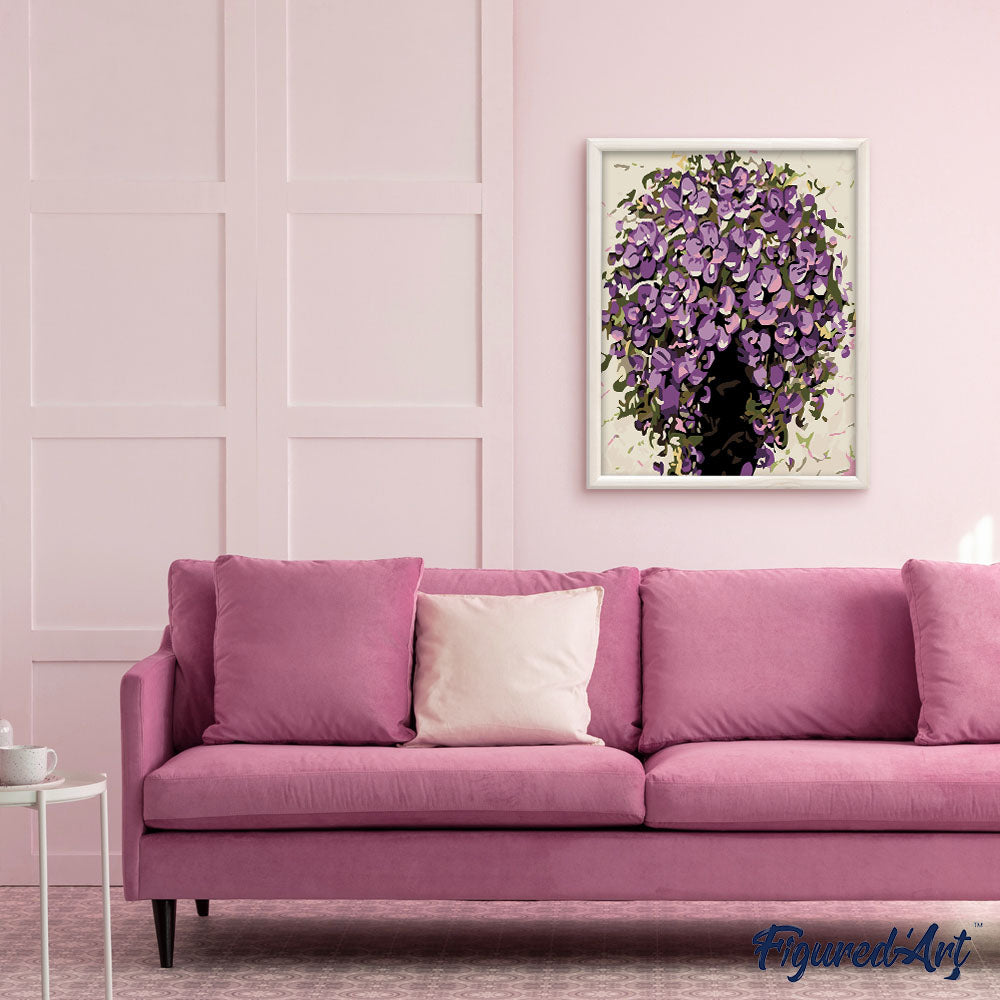 paint by numbers | Purple Flowers in Vase | flowers intermediate | FiguredArt
