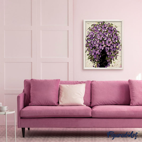 paint by numbers | Purple Flowers in Vase | flowers intermediate | FiguredArt