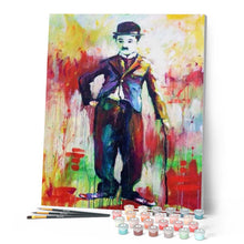 Load image into Gallery viewer, paint by numbers | Chaplin Watercolor | advanced Pop Art portrait | FiguredArt