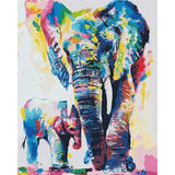 paint by numbers | Elephants Watercolor | animals elephants intermediate | FiguredArt