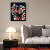 paint by numbers | Couple of Colorful Zebras | animals easy zebras | FiguredArt