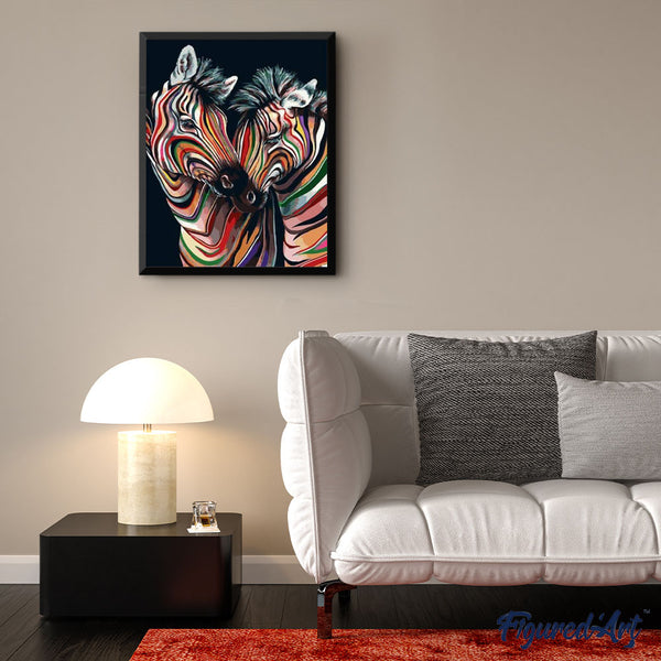 paint by numbers | Couple of Colorful Zebras | animals easy zebras | FiguredArt