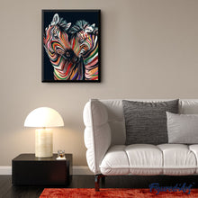 Load image into Gallery viewer, paint by numbers | Couple of Colorful Zebras | animals easy zebras | FiguredArt
