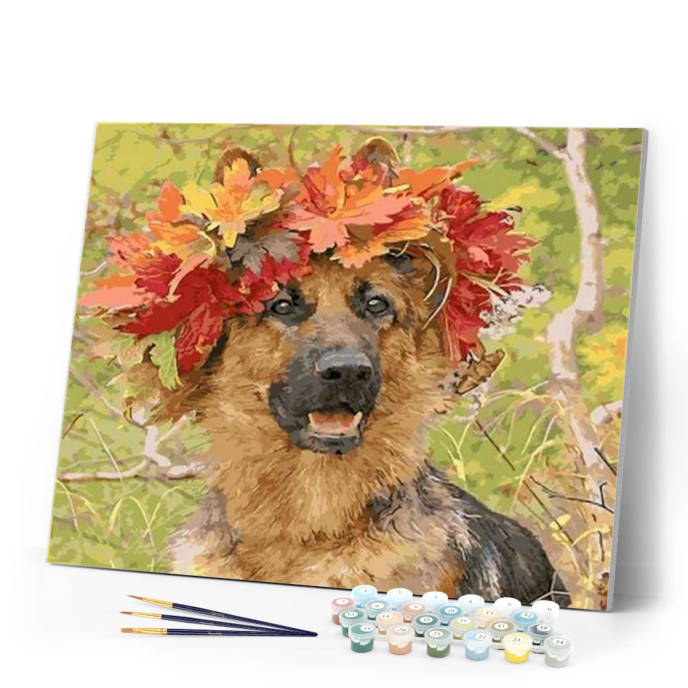 paint by numbers | Dog In Autumn | advanced animals dogs | FiguredArt