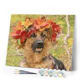 paint by numbers | Dog In Autumn | advanced animals dogs | FiguredArt