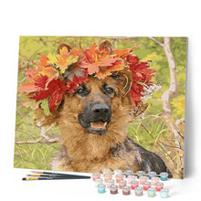 Load image into Gallery viewer, paint by numbers | Dog In Autumn | advanced animals dogs | FiguredArt