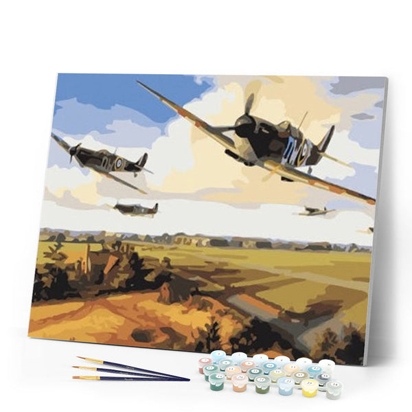 paint by numbers | Plane Fights | advanced famous paintings landscapes planes | FiguredArt