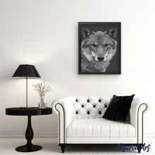 Load image into Gallery viewer, paint by numbers | The Wolf Black and White | advanced animals dogs wolves | FiguredArt