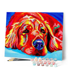 Load image into Gallery viewer, paint by numbers | Red Dog lying on the floor | animals dogs intermediate | FiguredArt