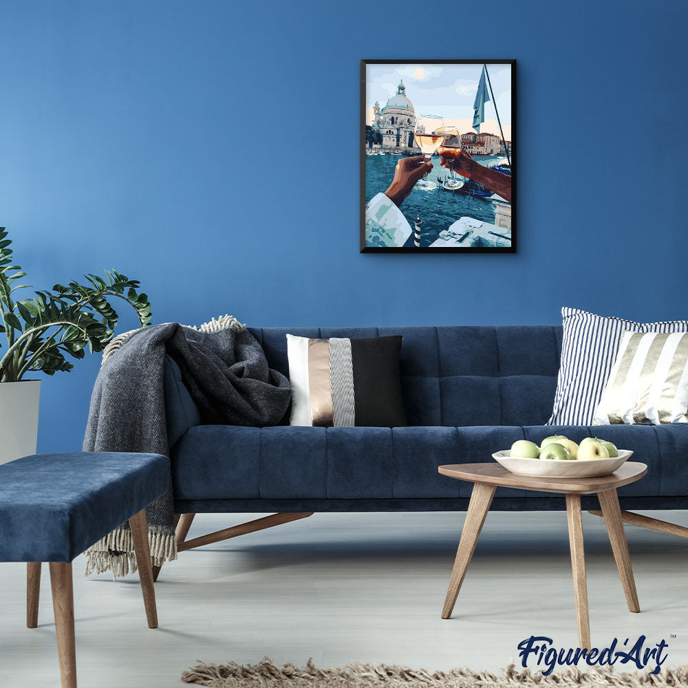 paint by numbers | Romantic Stroll Drink | cities intermediate romance | FiguredArt