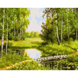 paint by numbers | Small Pond and green landscape | advanced landscapes | FiguredArt