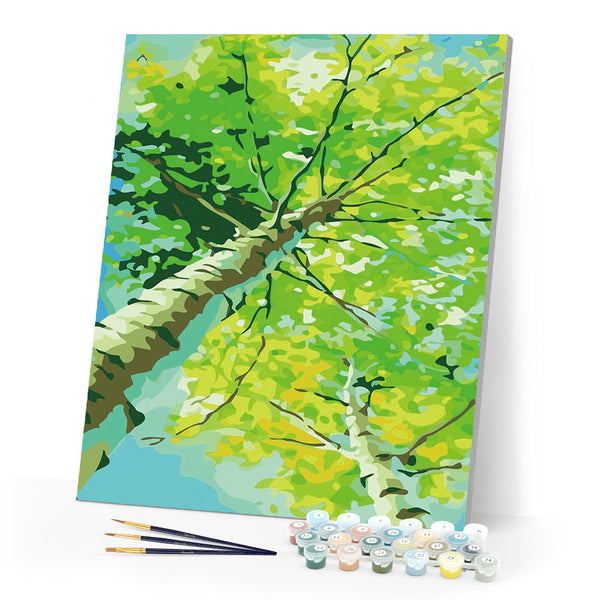 paint by numbers | Poplar Spring | easy trees | FiguredArt
