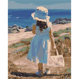 paint by numbers | Girl with her Summer Bag | easy landscapes | FiguredArt