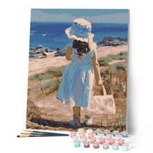 Load image into Gallery viewer, paint by numbers | Girl with her Summer Bag | easy landscapes | FiguredArt