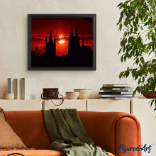 Load image into Gallery viewer, paint by numbers | Red Castle Sunset | easy landscapes | FiguredArt