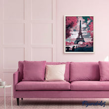 Load image into Gallery viewer, paint by numbers | Eiffel Tower in Spring Pink Colors | cities intermediate | FiguredArt