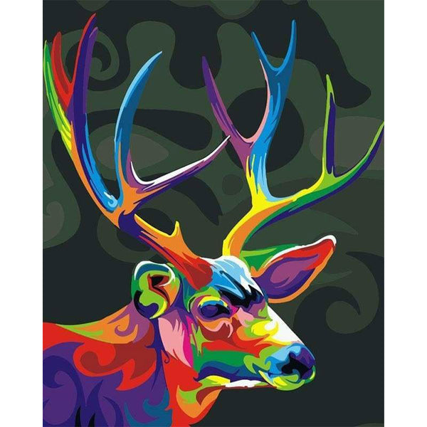 paint by numbers | Colorful Deer Pop Art | animals deer easy Pop Art | FiguredArt