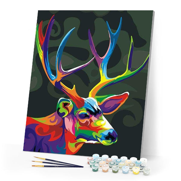 paint by numbers | Colorful Deer Pop Art | animals deer easy Pop Art | FiguredArt