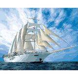 paint by numbers | White Sailing Boat | intermediate ships and boats | FiguredArt