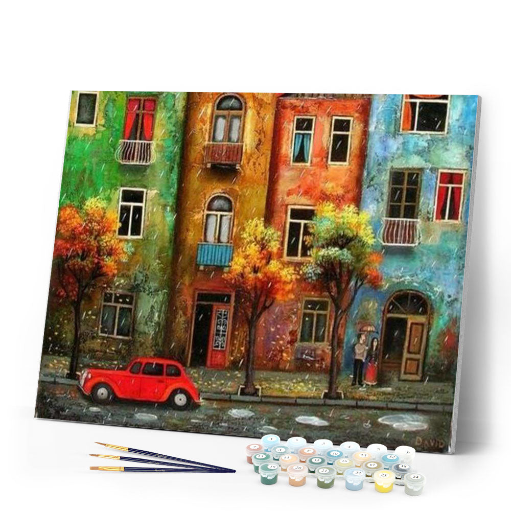 paint by numbers | Rain Street | advanced cities | FiguredArt
