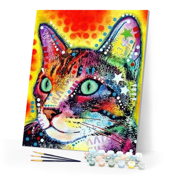 paint by numbers | Fashion Cat | advanced animals cats Pop Art | FiguredArt
