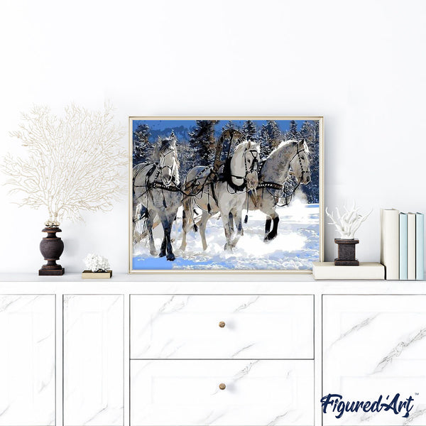 paint by numbers | Horse ballad in the Snow | animals horses intermediate | FiguredArt