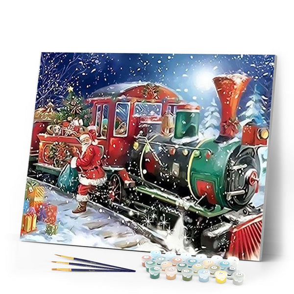 paint by numbers | Santa Claus Train | advanced christmas | FiguredArt