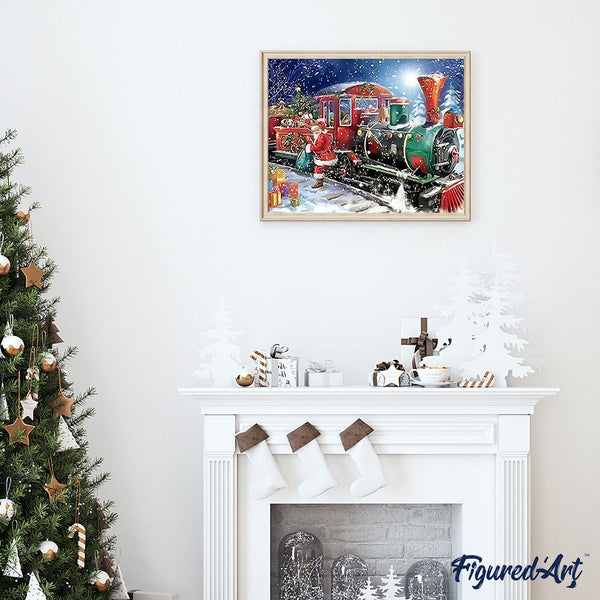 paint by numbers | Santa Claus Train | advanced christmas | FiguredArt