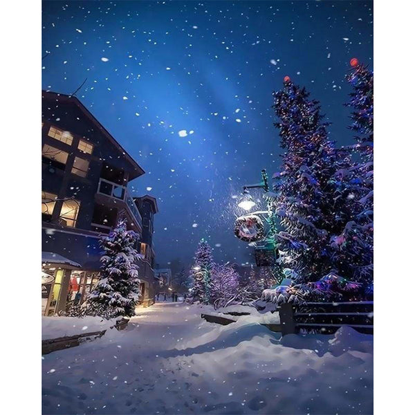 paint by numbers | Street On Christmas | advanced christmas landscapes | FiguredArt